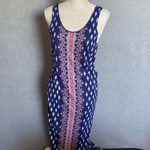 ) Pink Republic Womens Extra long Maxi Dress Size M Medium Sleeveless multicolo